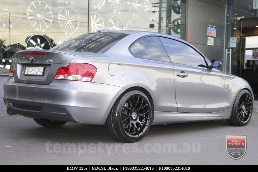 18x8.0 M3CSL Black on BMW 1 SERIES