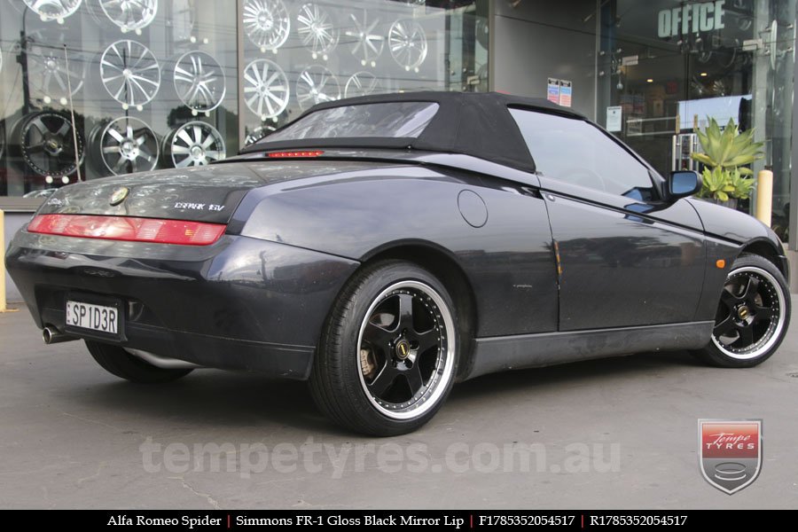 17x8.5 Simmons FR-1 Gloss Black on ALFA ROMEO SPIDER