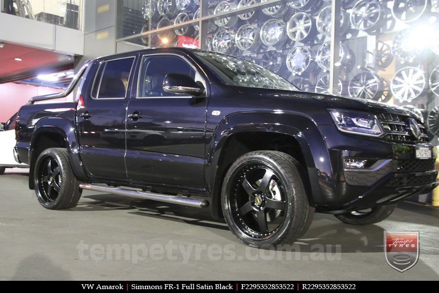 22x8.5 22x9.5 Simmons FR-1 Full Satin Black on VW AMAROK