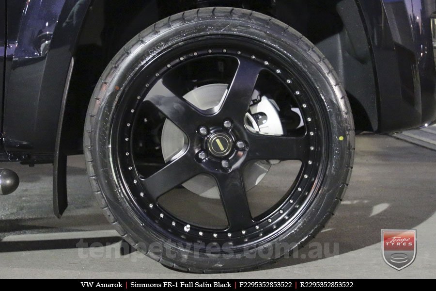 22x8.5 22x9.5 Simmons FR-1 Full Satin Black on VW AMAROK