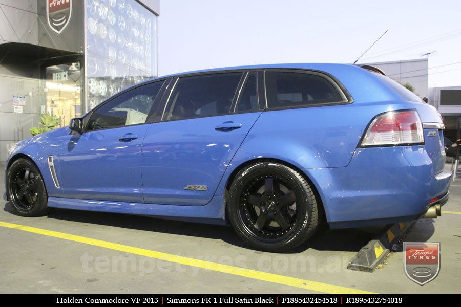 18x8.5 18x9.5 Simmons FR-1 Satin Black on HOLDEN COMMODORE VF