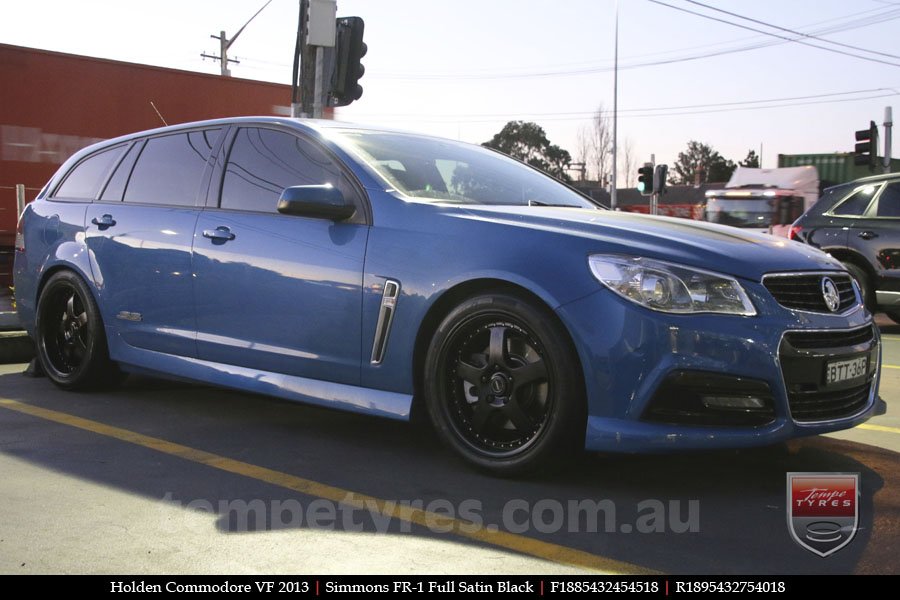 18x8.5 18x9.5 Simmons FR-1 Satin Black on HOLDEN COMMODORE VF
