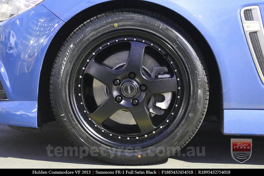 18x8.5 18x9.5 Simmons FR-1 Satin Black on HOLDEN COMMODORE VF