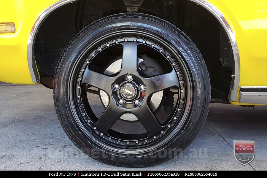 18x8.5 18x9.5 Simmons FR-1 Satin Black on FORD FALCON