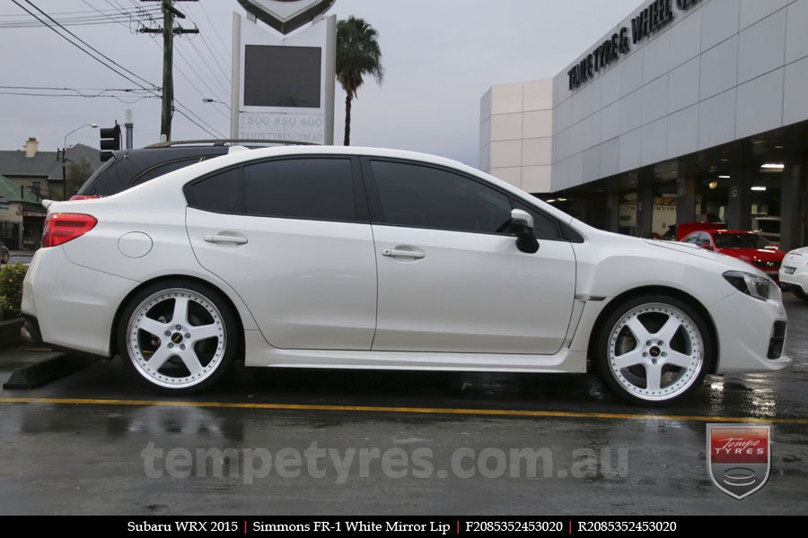 20x8.5 20x9.5 Simmons FR-1 White on SUBARU WRX