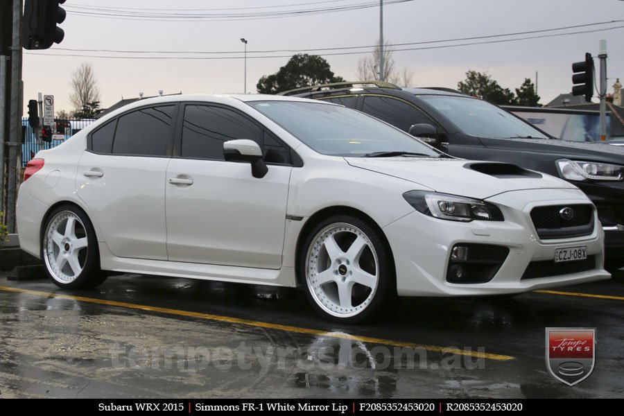 20x8.5 20x9.5 Simmons FR-1 White on SUBARU WRX