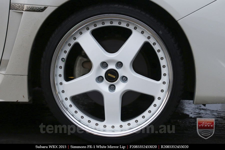 20x8.5 20x9.5 Simmons FR-1 White on SUBARU WRX