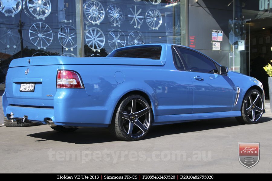 20x8.5 20x10 Simmons FR-CS Satin Black on HOLDEN COMMODORE VE