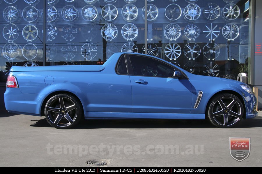 20x8.5 20x10 Simmons FR-CS Satin Black on HOLDEN COMMODORE VE