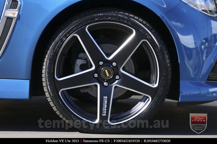 20x8.5 20x10 Simmons FR-CS Satin Black on HOLDEN COMMODORE VE