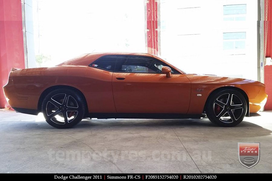 20x8.5 20x10 Simmons FR-CS Satin Black on DODGE CHALLENGER