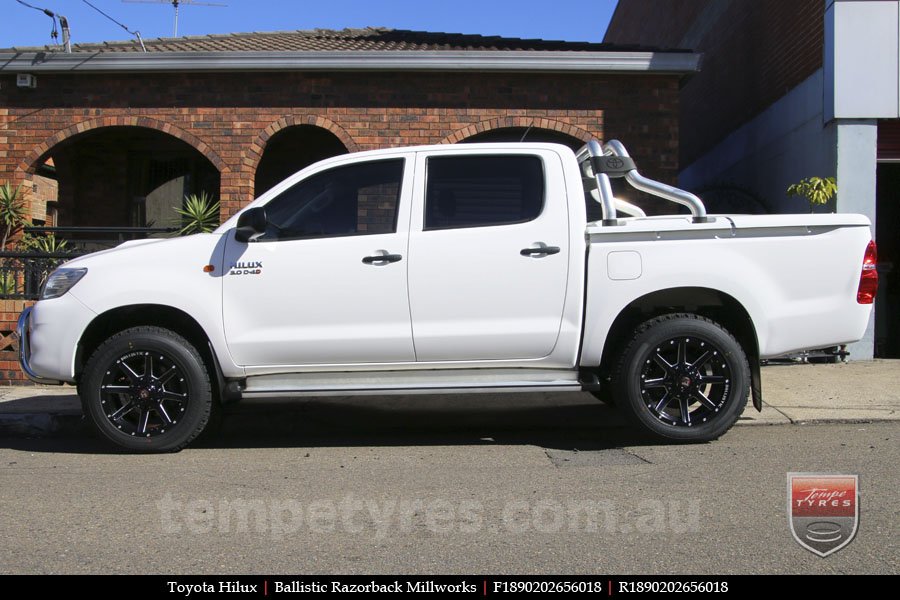 18x9.0 Ballistic Razorback Millworks on TOYOTA HILUX