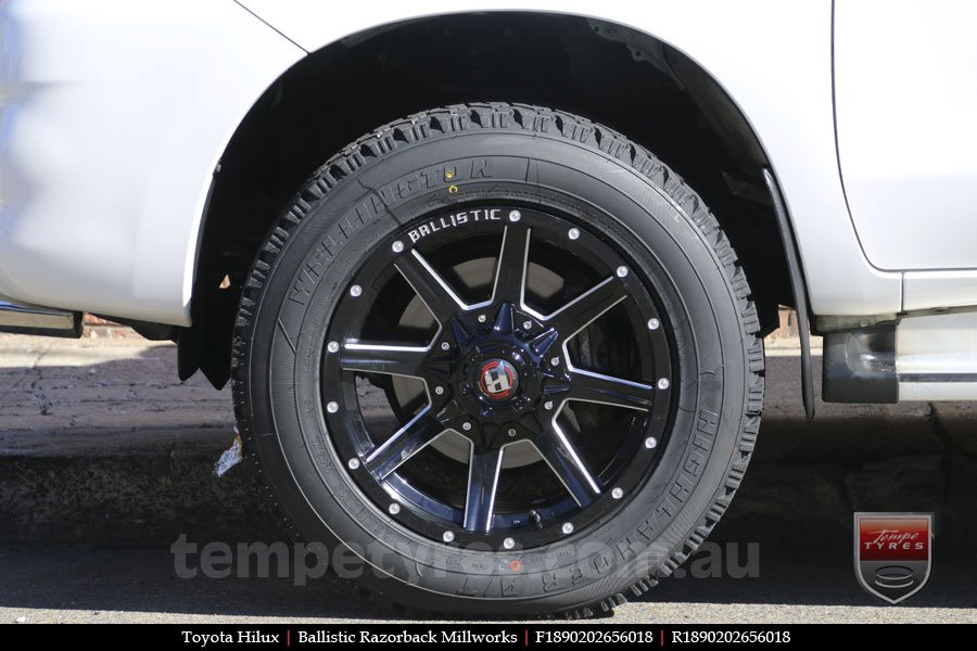 18x9.0 Ballistic Razorback Millworks on TOYOTA HILUX