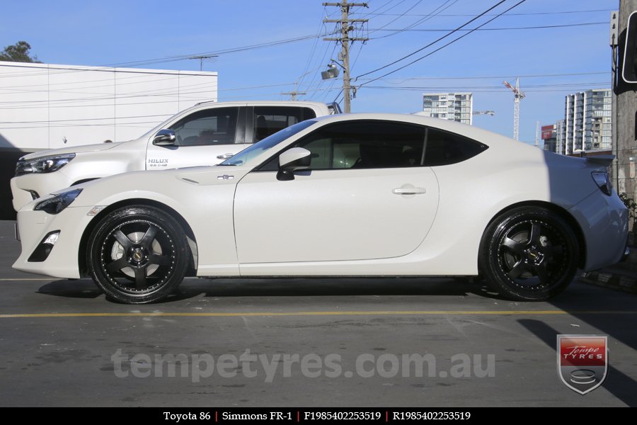 19x8.5 19x9.5 Simmons FR-1 Satin Black on TOYOTA 86