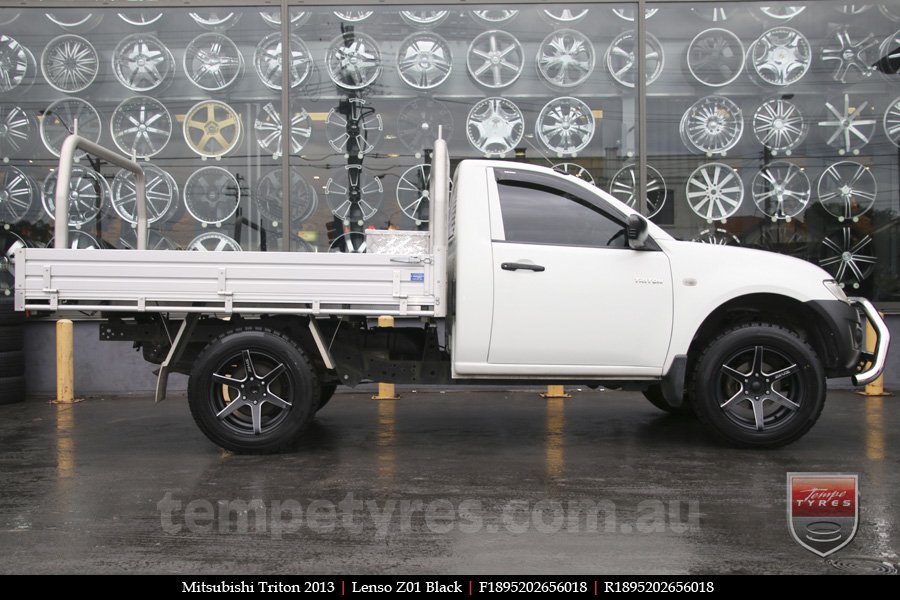 18x9.5 Lenso Z01 Black on MITSUBISHI TRITON