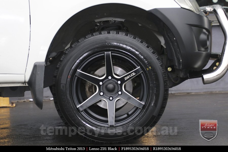 18x9.5 Lenso Z01 Black on MITSUBISHI TRITON