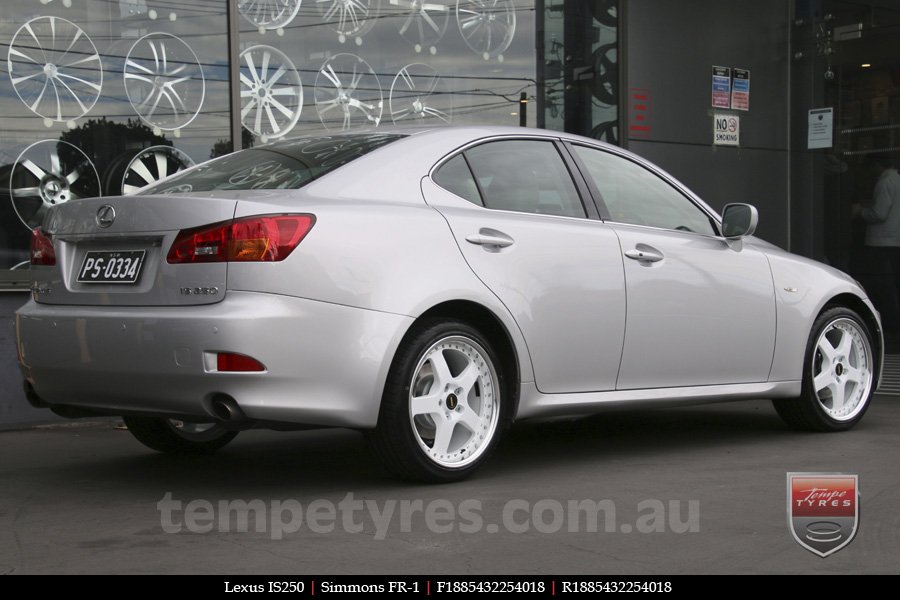 18x8.5 Simmons FR-1 White on LEXUS IS