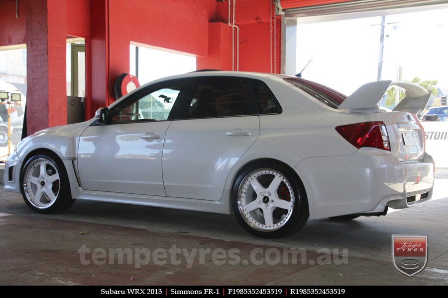 19x8.5 19x9.5 Simmons FR-1 White on SUBARU WRX