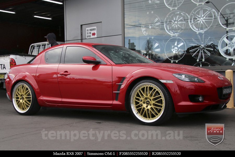 20x8.5 20x9.5 Simmons OM-1 Gold on MAZDA RX8