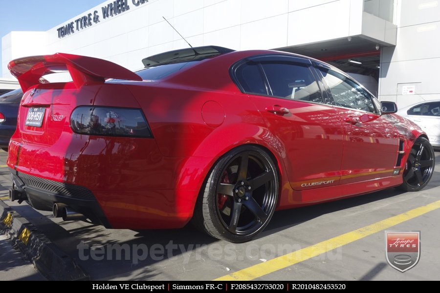 20x8.5 20x10 Simmons FR-C Full Satin Black on HOLDEN CLUBSPORT