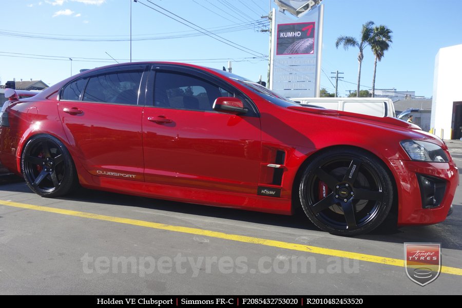 20x8.5 20x10 Simmons FR-C Full Satin Black on HOLDEN CLUBSPORT