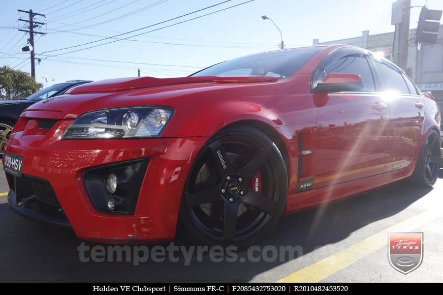 20x8.5 20x10 Simmons FR-C Full Satin Black on HOLDEN CLUBSPORT