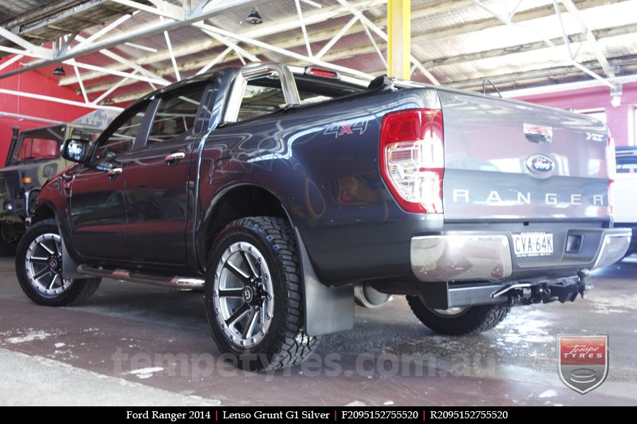 20x9.5 Lenso Grunt G1 Silver on FORD RANGER