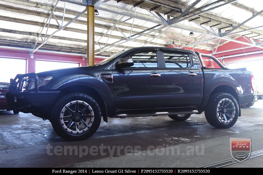 20x9.5 Lenso Grunt G1 Silver on FORD RANGER