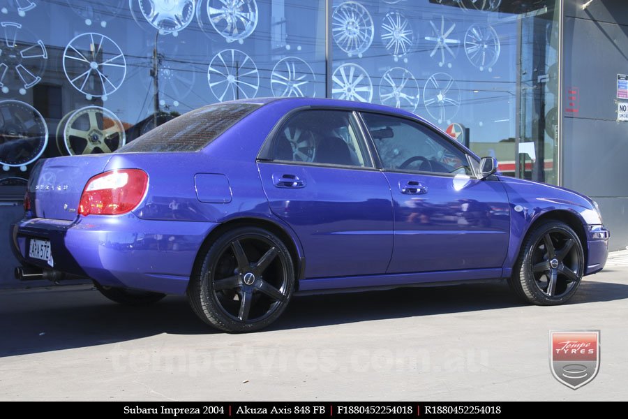 18x8.0 Akuza Axis 848 FB on SUBARU IMPREZA