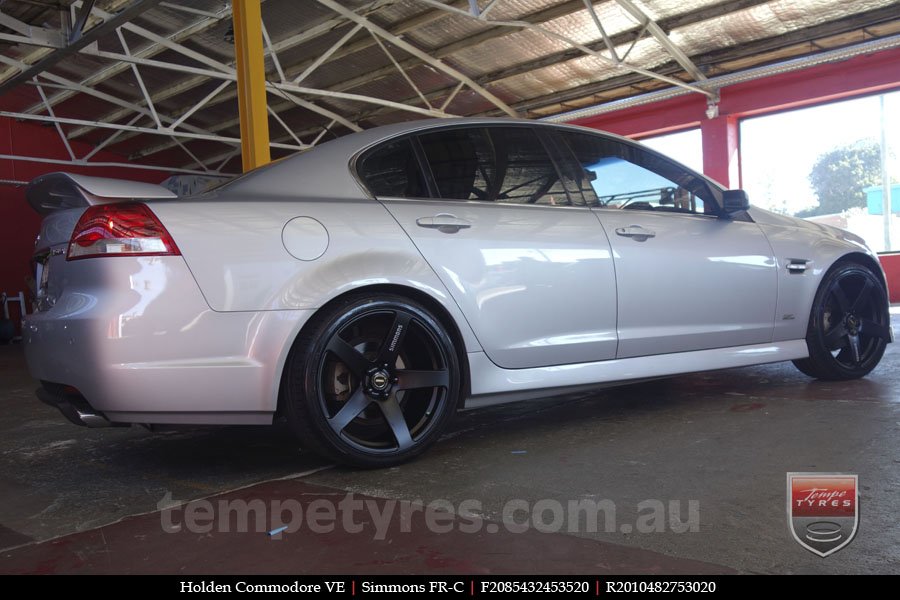 20x8.5 20x10 Simmons FR-C Full Satin Black on HOLDEN COMMODORE VE