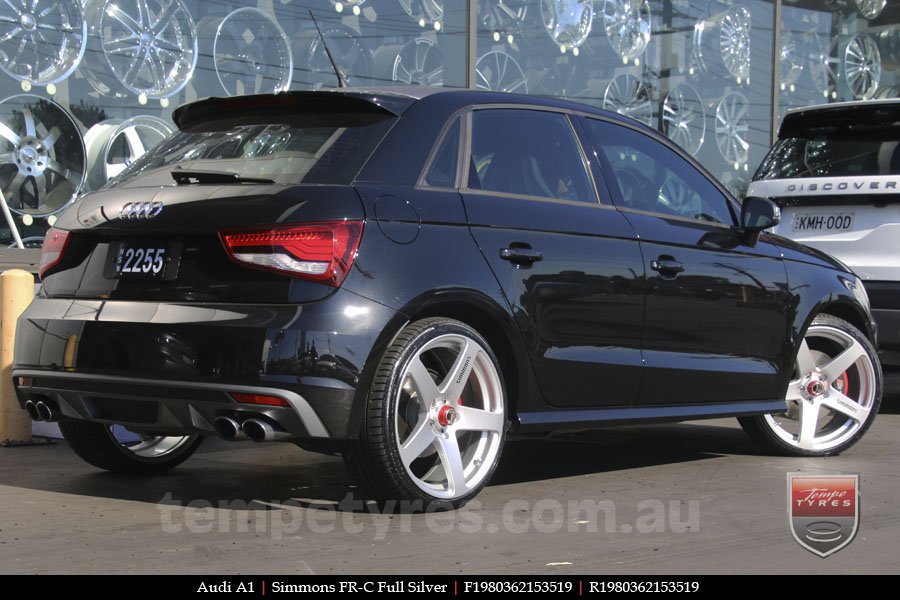 19x8.0 19x9.0 Simmons FR-C Silver on AUDI A1