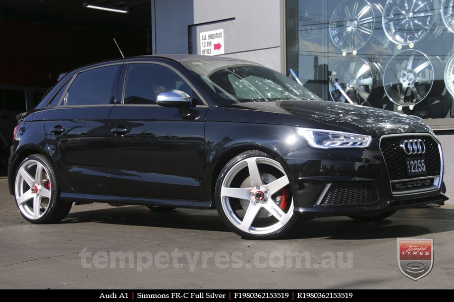 19x8.0 19x9.0 Simmons FR-C Silver on AUDI A1