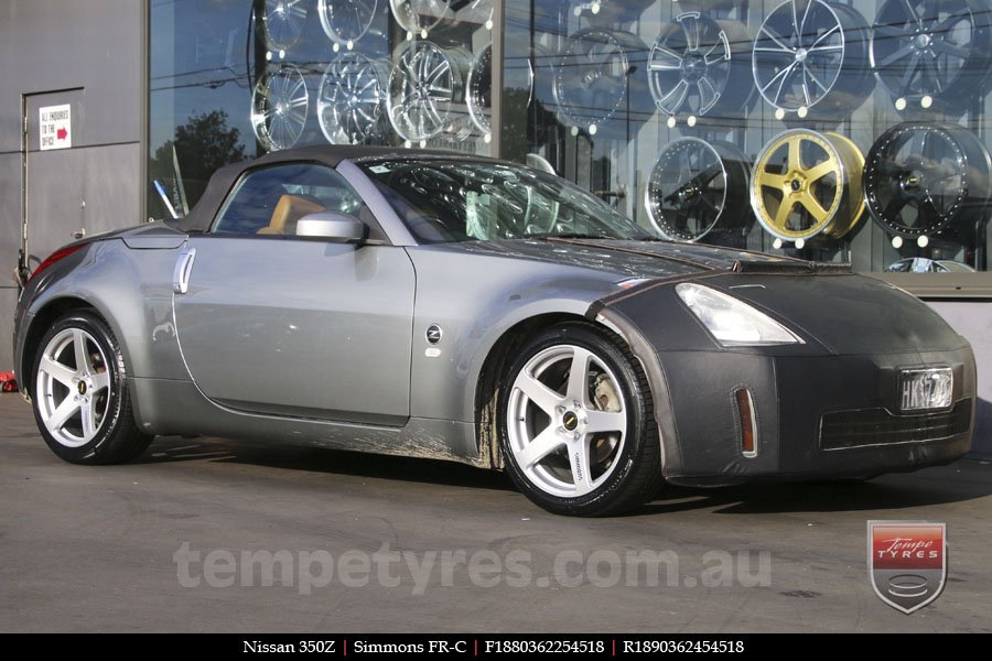 18x8.0 18x9.0 Simmons FR-C Silver on NISSAN 350Z