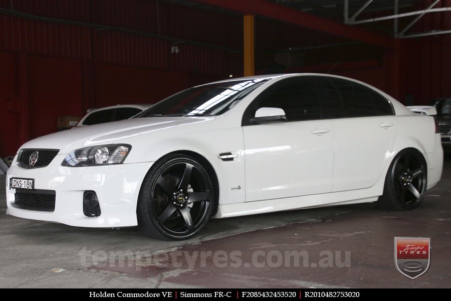 20x8.5 20x10 Simmons FR-C Full Satin Black on HOLDEN COMMODORE VE