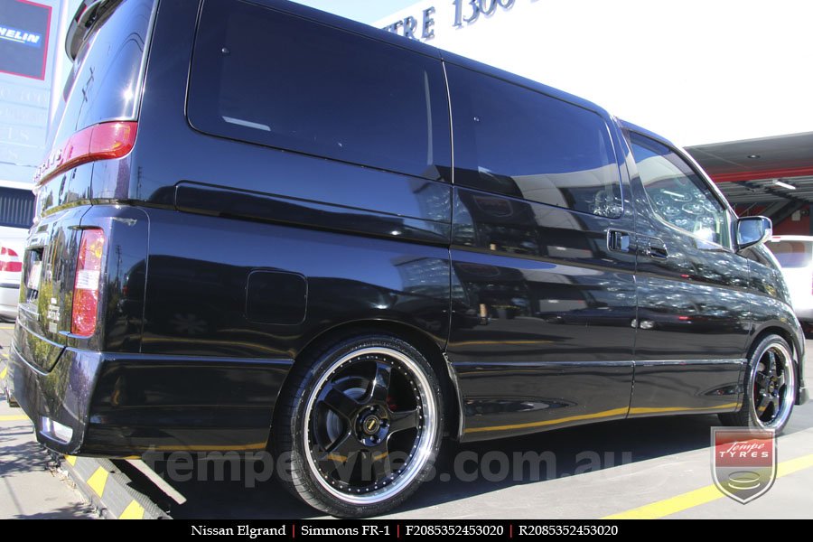 20x8.5 20x9.5 Simmons FR-1 Gloss Black on NISSAN ELGRAND