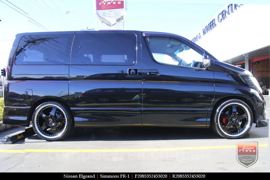 20x8.5 20x9.5 Simmons FR-1 Gloss Black on NISSAN ELGRAND