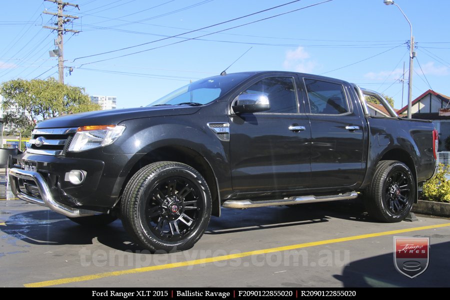 20x9.0 Ballistic Ravage Flat Black on FORD RANGER