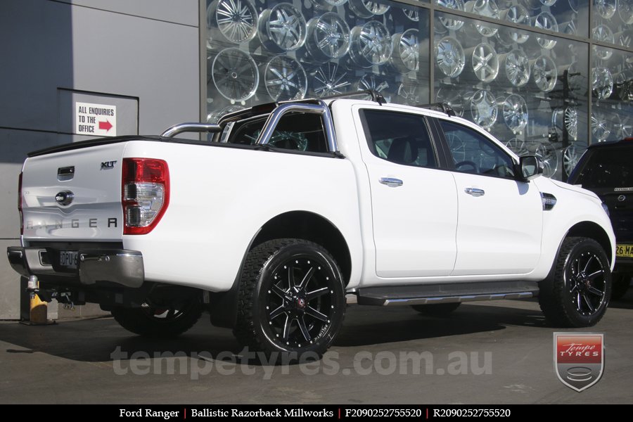 20x9.0 Ballistic Razorback Millworks on FORD RANGER