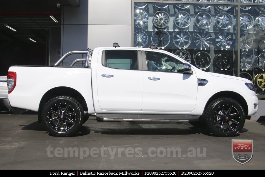 20x9.0 Ballistic Razorback Millworks on FORD RANGER