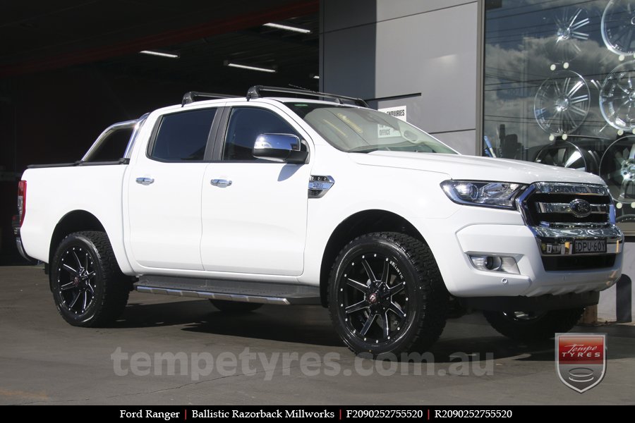 20x9.0 Ballistic Razorback Millworks on FORD RANGER