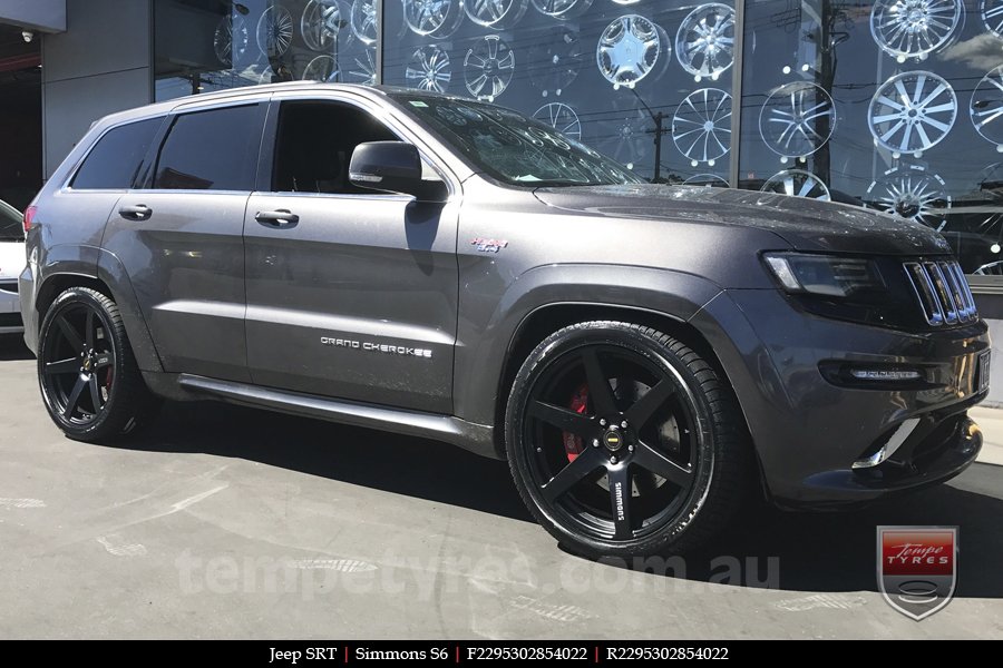 22x9.5 Simmons S6 Matte Black on Jeep Grand Cherokee