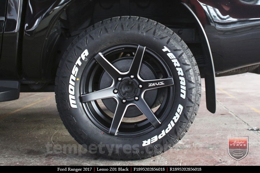 18x9.5 Lenso Z01 Black on FORD RANGER 