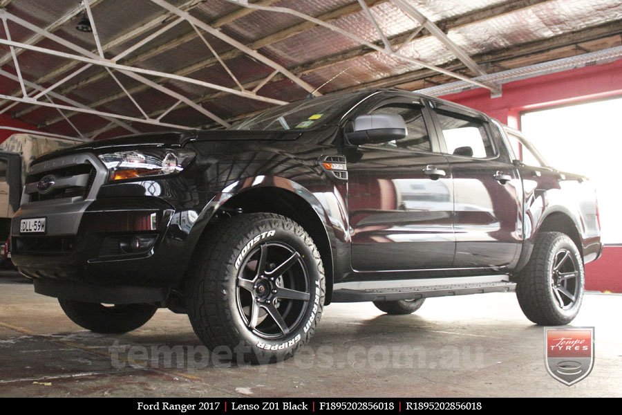 18x9.5 Lenso Z01 Black on FORD RANGER 