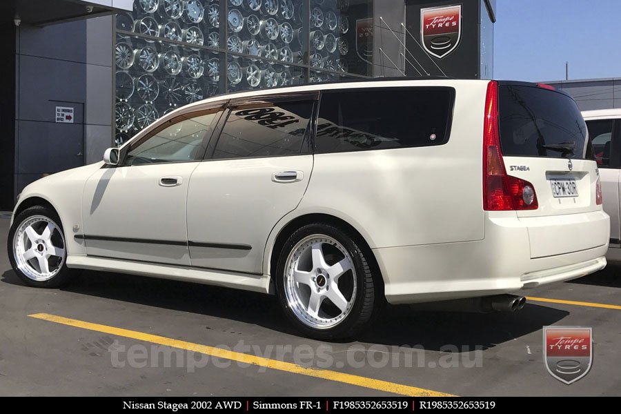 19x8.5 19x9.5 Simmons FR-1 White on NISSAN STAGEA