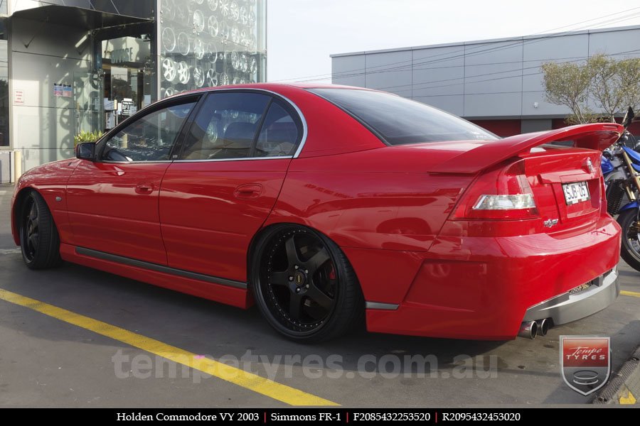 20x8.5 20x9.5 Simmons FR-1 Satin Black on HOLDEN COMMODORE