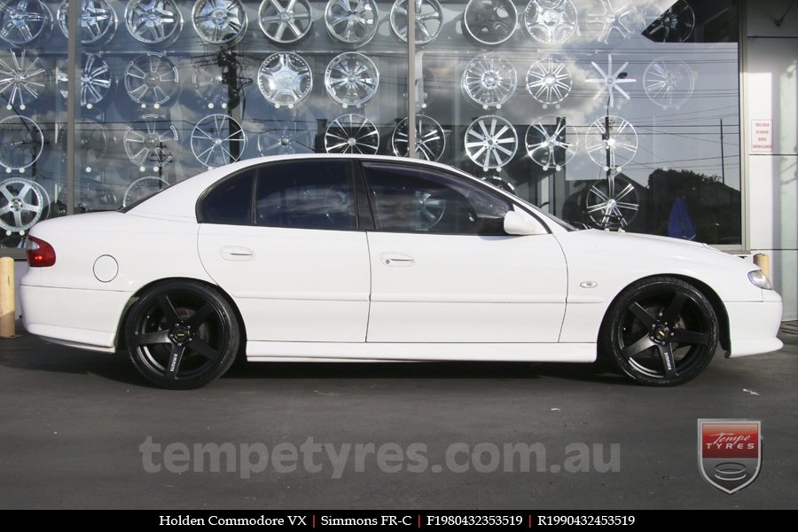 19x8.0 19x9.0 Simmons FR-C Matte Black on HOLDEN COMMODORE 