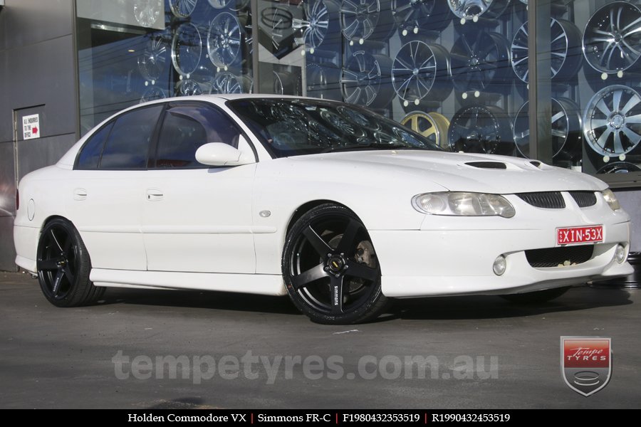 19x8.0 19x9.0 Simmons FR-C Matte Black on HOLDEN COMMODORE 