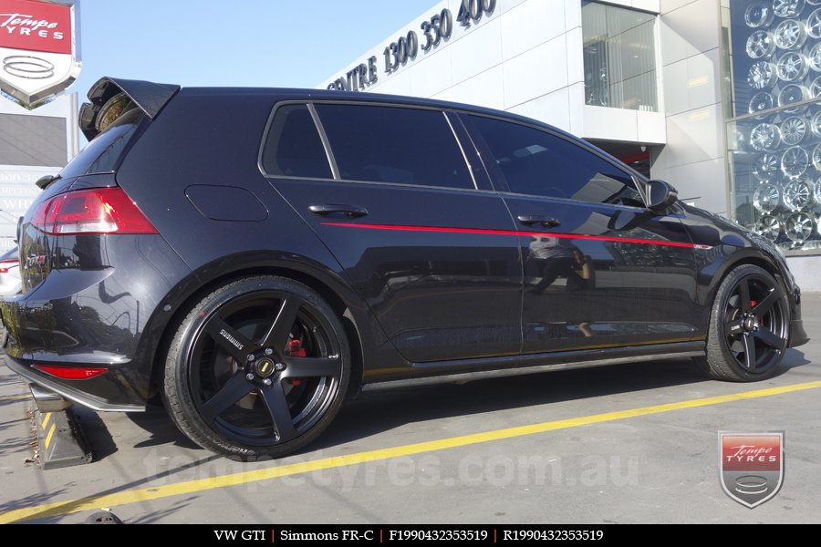 19x8.0 19x9.0 Simmons FR-C Matte Black on VW Golf GTI