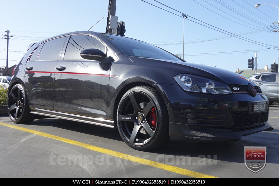 19x8.0 19x9.0 Simmons FR-C Matte Black on VW Golf GTI