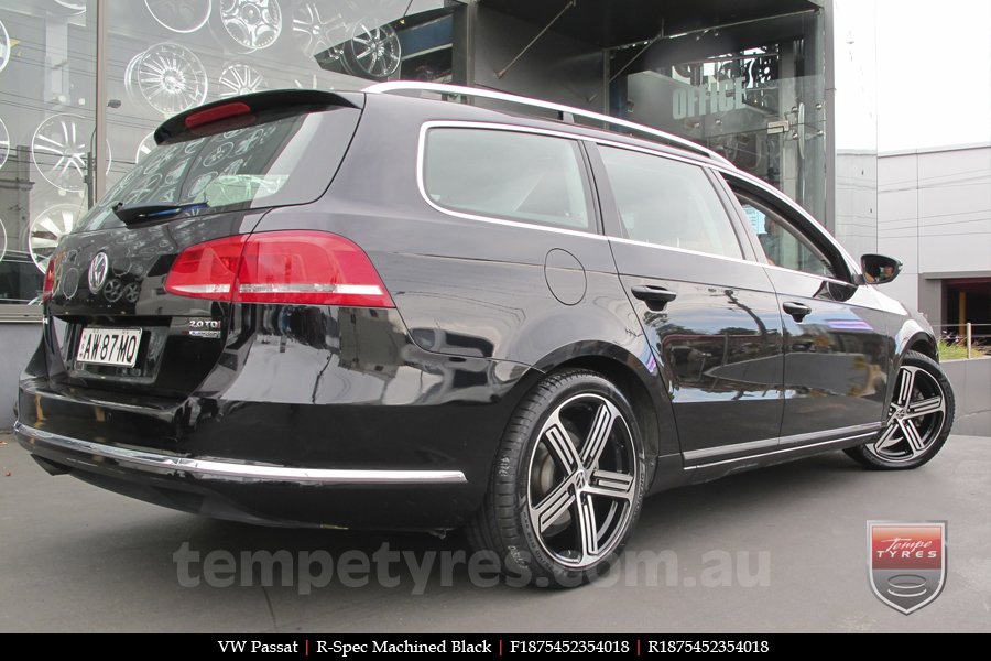 18x7.5 R Spec Machined Black on VW PASSAT